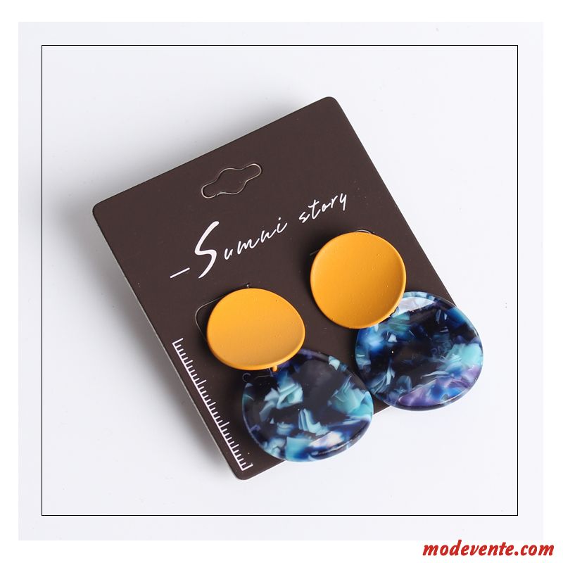 Boucles D'oreilles Femme Europe Simple Mode Tempérament Marque Couleur Bleu