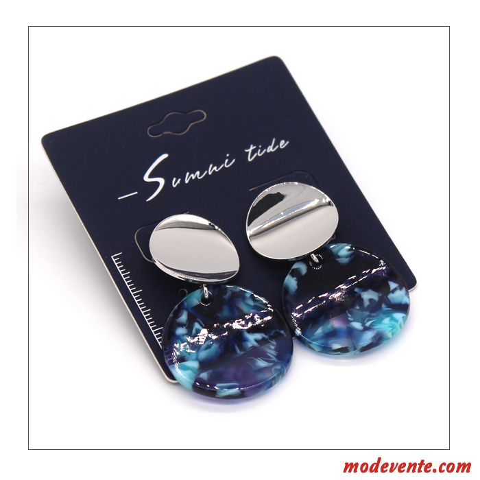 Boucles D'oreilles Femme Europe Simple Mode Tempérament Marque Couleur Bleu