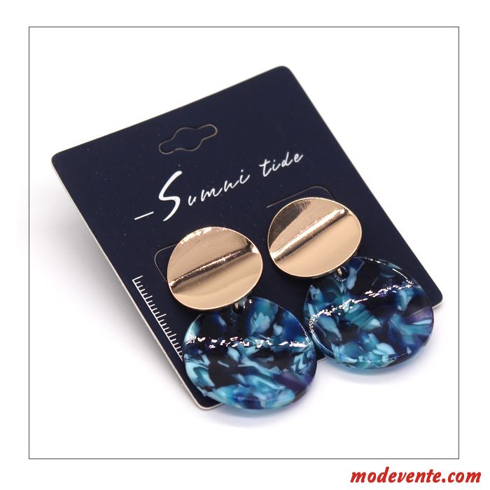 Boucles D'oreilles Femme Europe Simple Mode Tempérament Marque Couleur Bleu