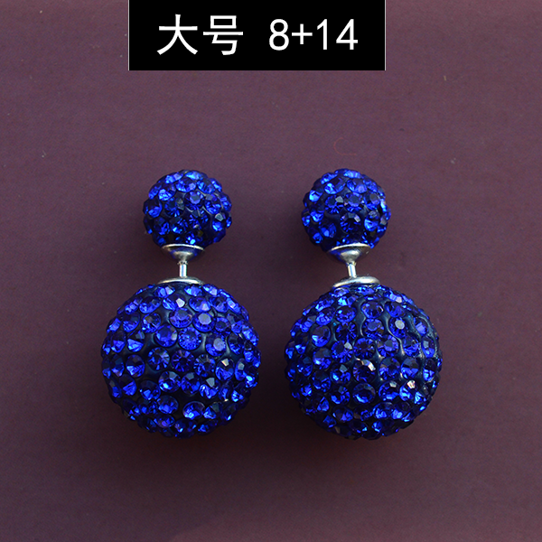 Boucles D'oreilles Femme Pierres De Strass Cristal Ultra Sided Pure Tempérament Bleu Rouge Argent