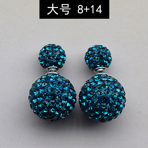 Boucles D'oreilles Femme Pierres De Strass Cristal Ultra Sided Pure Tempérament Bleu Rouge Argent