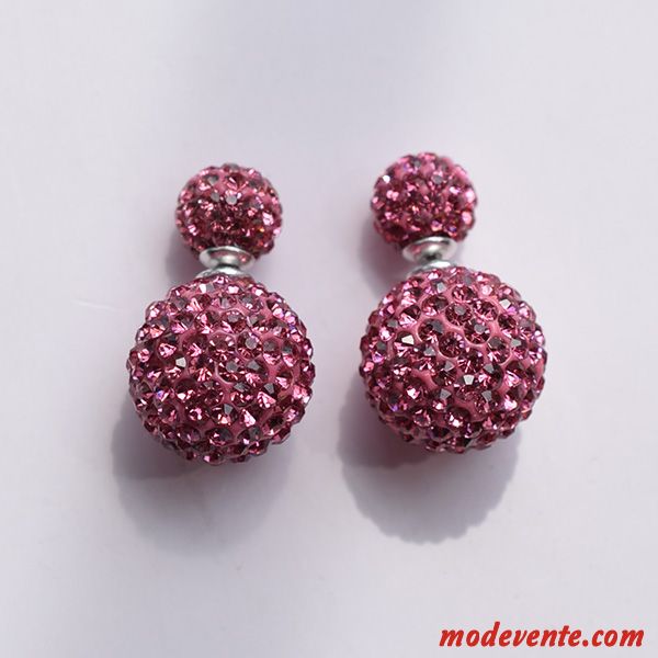 Boucles D'oreilles Femme Pierres De Strass Cristal Ultra Sided Pure Tempérament Bleu Rouge Argent