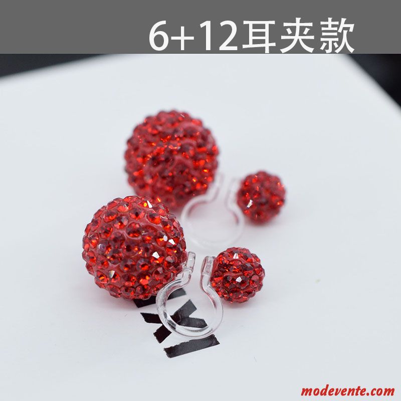 Boucles D'oreilles Femme Pierres De Strass Cristal Ultra Sided Pure Tempérament Bleu Rouge Argent