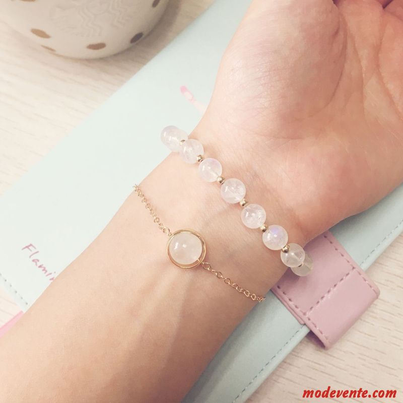 Bracelets Femme Personnalité Fleur Simple Cadeau D'anniversaire Naturel Cristal Rose