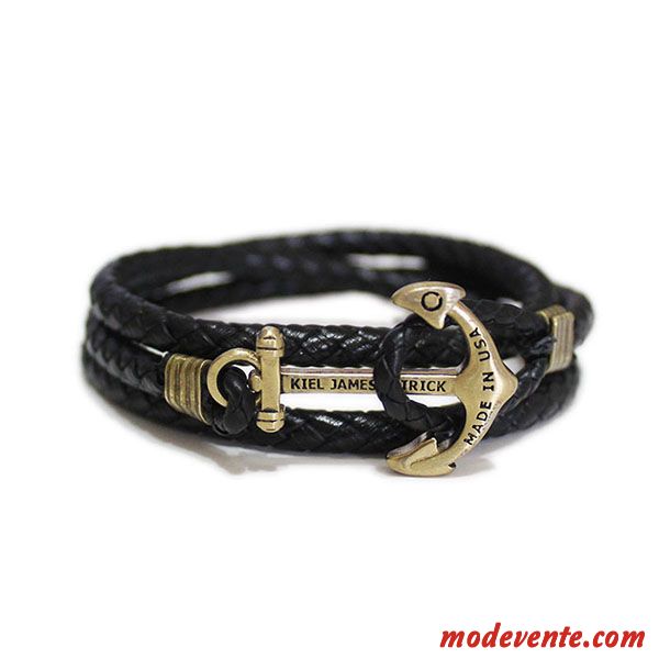 Bracelets Femme Rétro Étudiant Amoureux Personnalité Homme Cuir De Vache Noir Brun