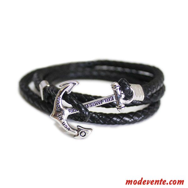 Bracelets Femme Rétro Étudiant Amoureux Personnalité Homme Cuir De Vache Noir Brun