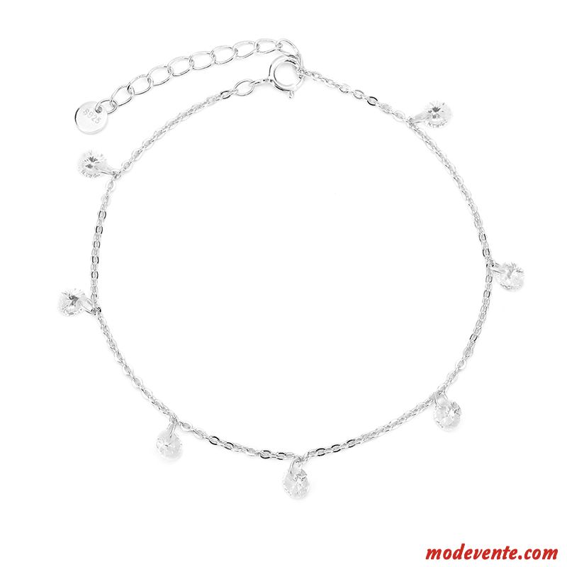 Bracelets Femme Simple Personnalité Frais Populaire Pure Étudiant Argent