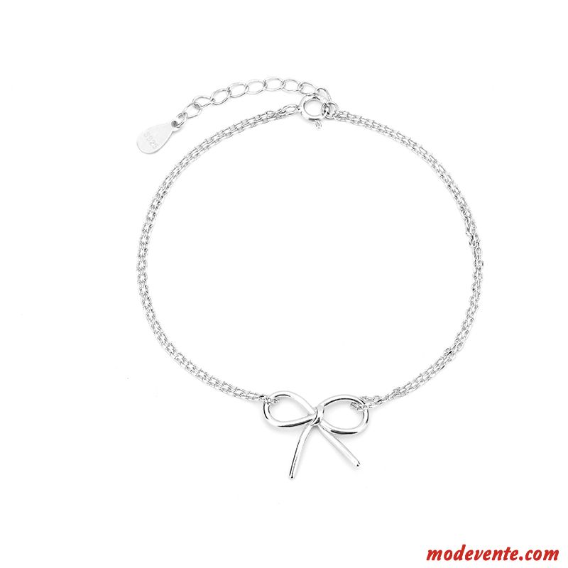 Bracelets Femme Simple Personnalité Frais Populaire Pure Étudiant Argent