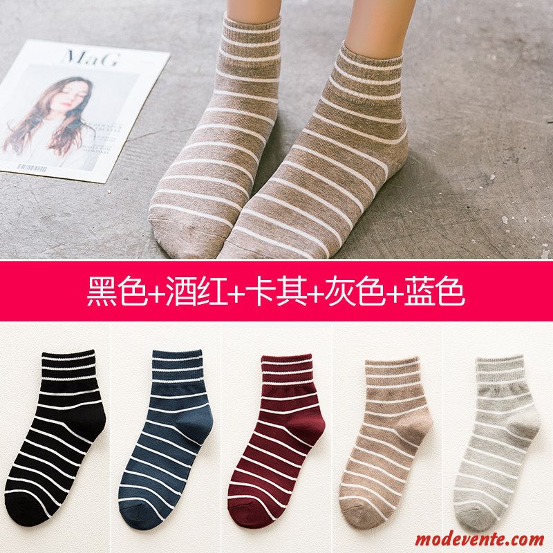 Chaussette Femme 100% Coton Chaussette Longue Chaussette Basse Coupée Chaussettes En Coton Milieu Hiver Rouge