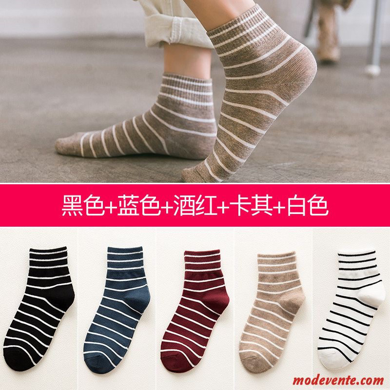 Chaussette Femme 100% Coton Chaussette Longue Chaussette Basse Coupée Chaussettes En Coton Milieu Hiver Rouge