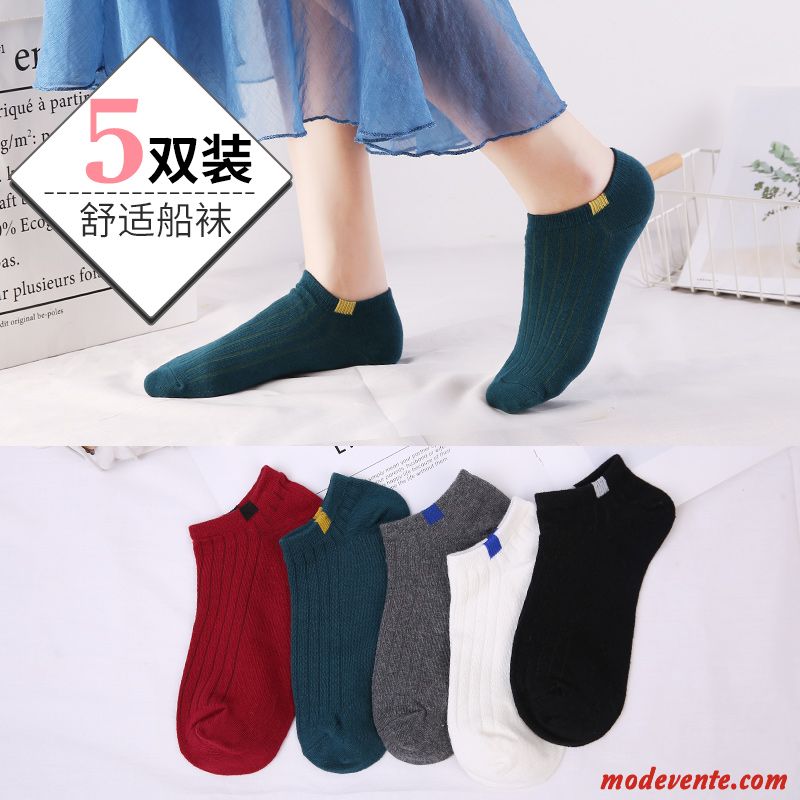 Chaussette Femme 100% Coton Chaussette Longue Chaussette Basse Coupée Chaussettes En Coton Milieu Hiver Rouge