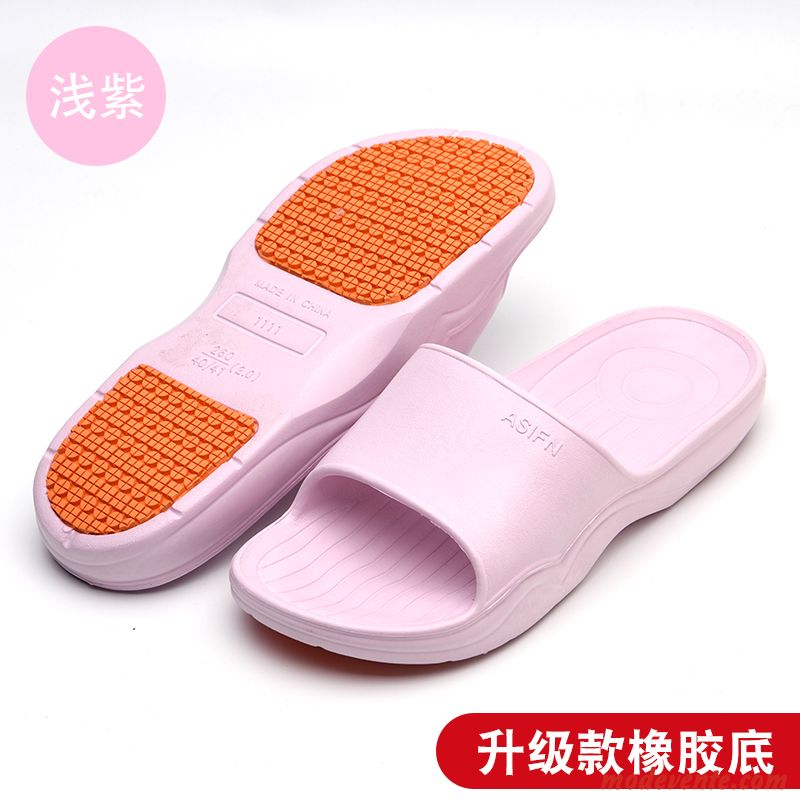 Chaussons Femme Antidérapant De Maison Homme Semelle Épaisse Été Tongs Chaussons Rose Clair