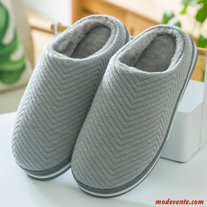 Chaussons Homme De Maison Fantaisie Antidérapant Chauds Intérieur Matelassé Bleu Marin Pure