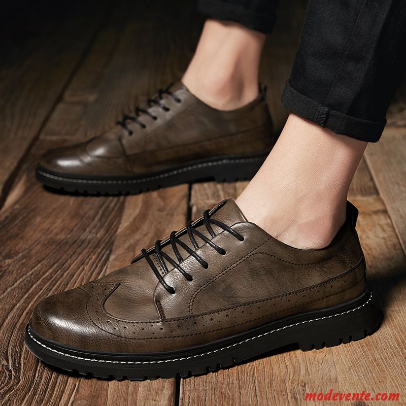 Chaussures De Ville Homme Chaussures En Cuir Tous Les Assortis Tendance Décontractée Été Entreprise Noir