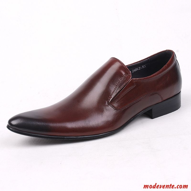 Chaussures De Ville Homme Entreprise Angleterre Cuir Véritable Pointe Pointue Derbies Chaussures En Cuir Jaune Marron