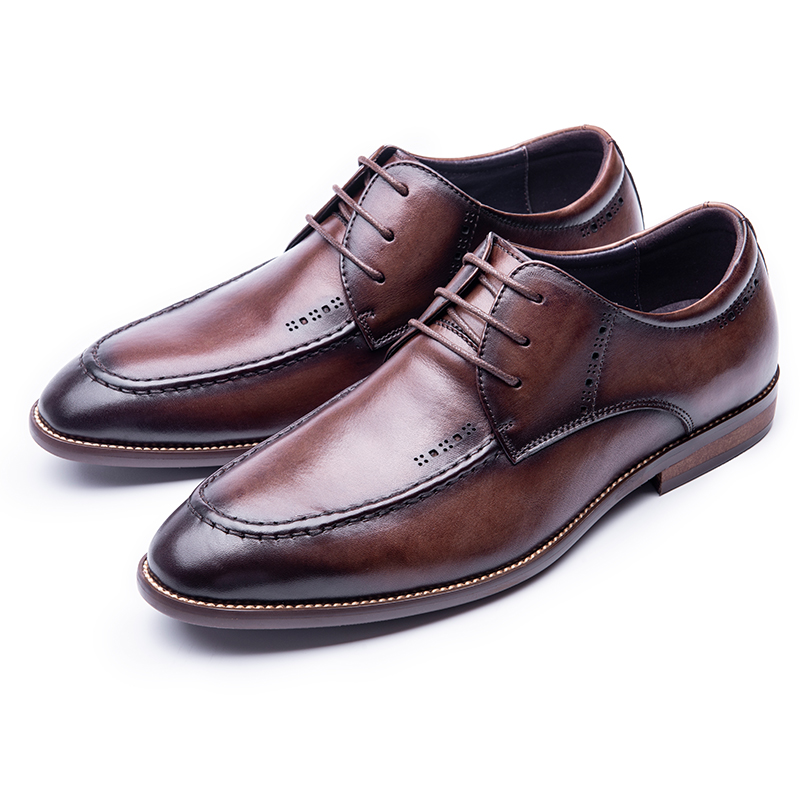 Chaussures De Ville Homme Mariage Entreprise Cuir Été Chaussures En Cuir Dessus Cuir Marron