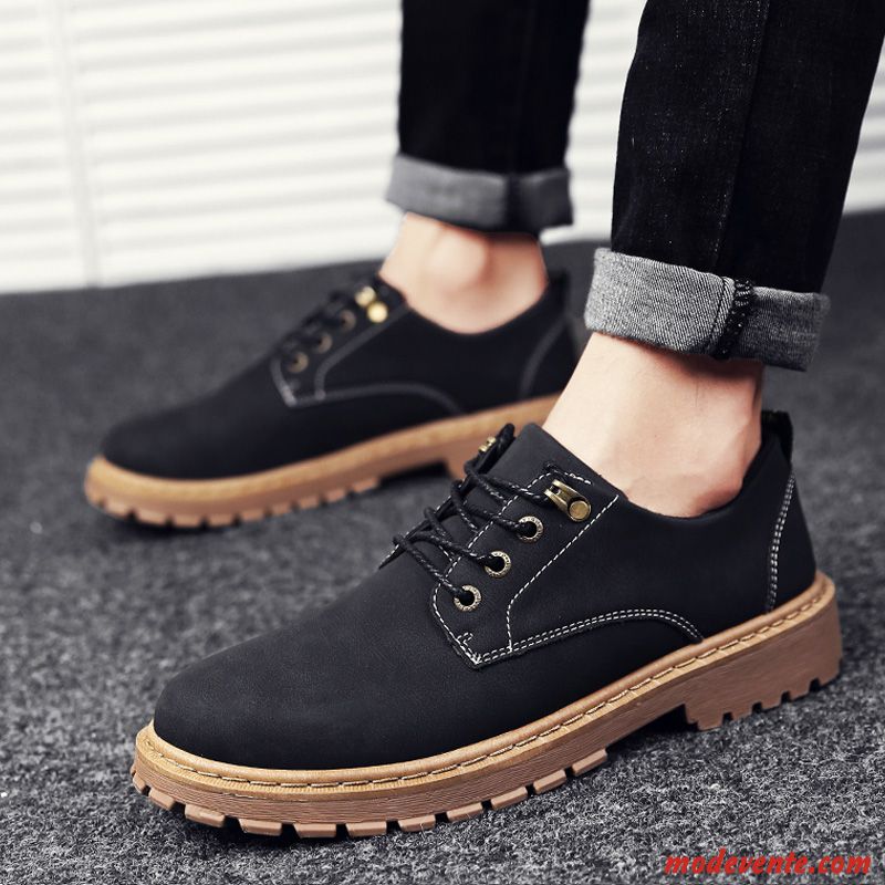 Chaussures De Ville Homme Tendance Angleterre Martin Tous Les Assortis Chaussures En Cuir Décontractée Brun