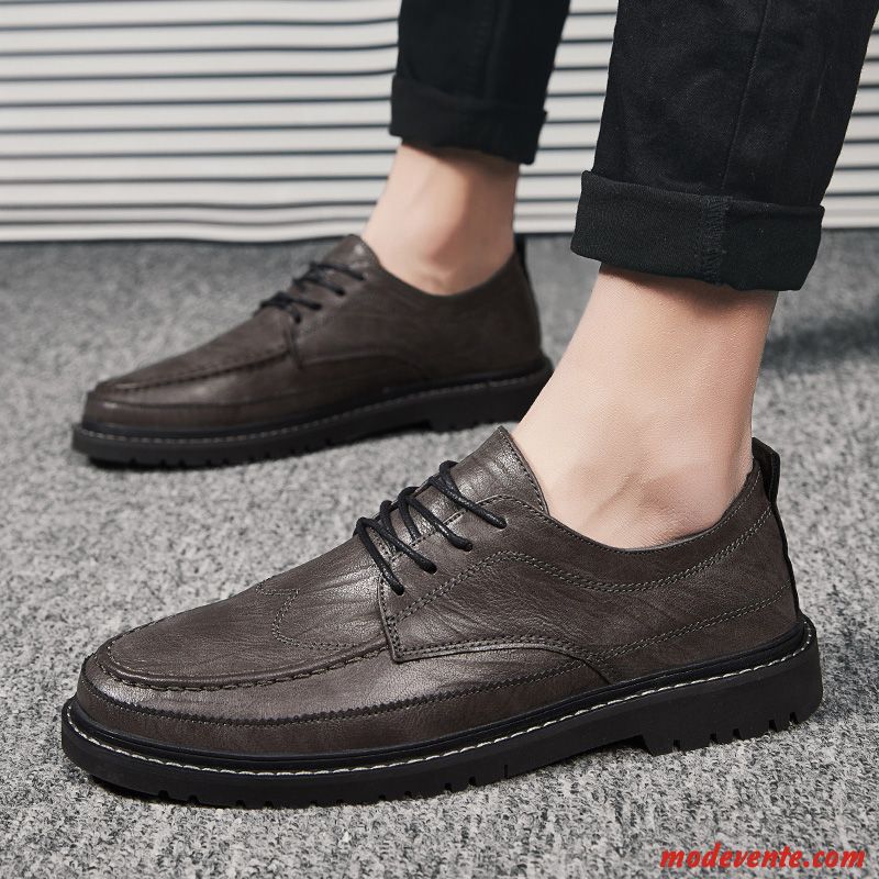 Chaussures De Ville Homme Tous Les Assortis Tendance Costume Formel Chaussures En Cuir Angleterre Respirant Noir