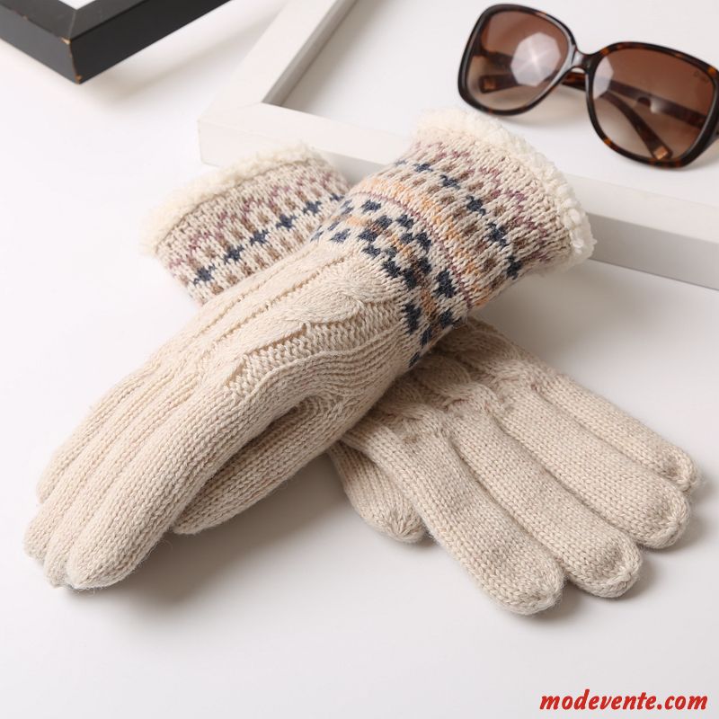 Gants Homme Plus De Cachemire Amoureux Tricot De Laine Hiver Garder Au Chaud Gris