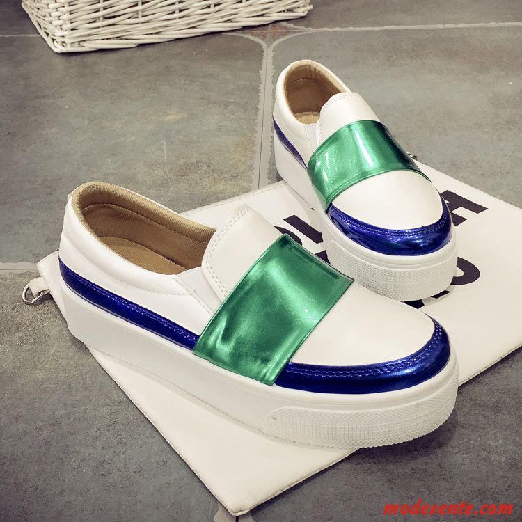 Mocassins Femme Bout Rond Printemps Derbies Flâneurs Décontractée Slip-on Vert