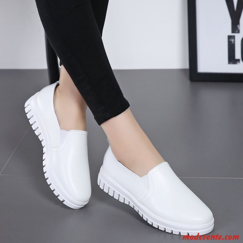 Mocassins Femme Respirant Été Cuir Véritable Creux Guipure Slip-on Plates Argent