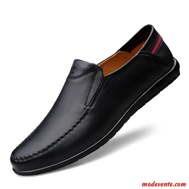 Mocassins Homme Chaussures En Cuir Dessus Cuir Décontractée Slip-on Printemps Flâneurs Marron