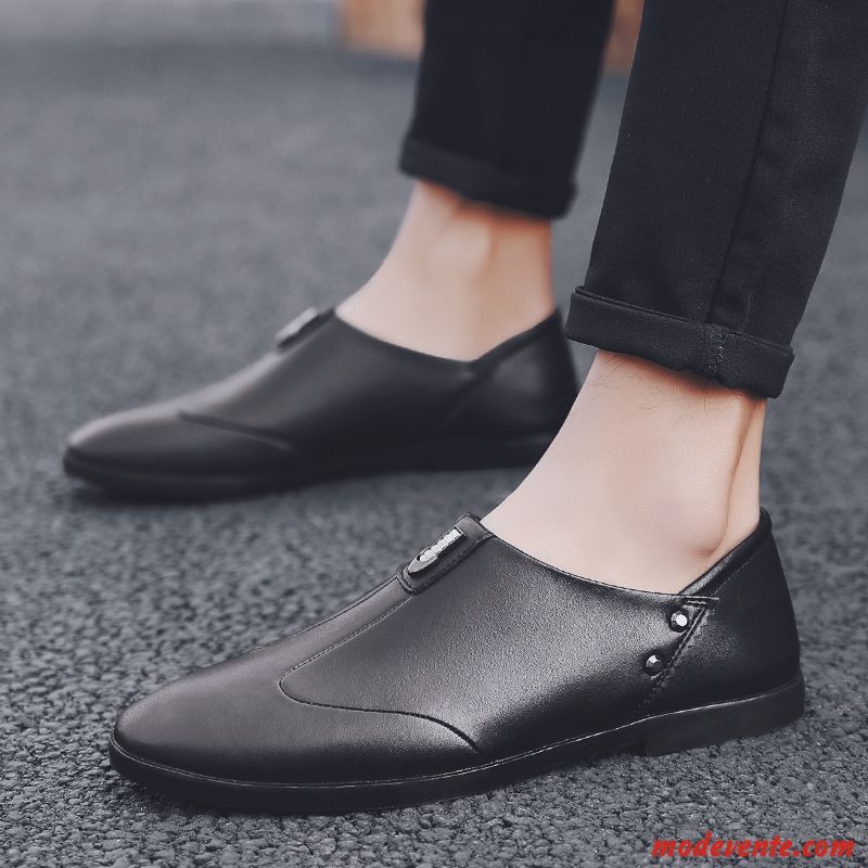 Mocassins Homme Printemps Décontractée Cuir Véritable Semelle Doux Tendance Été Marron