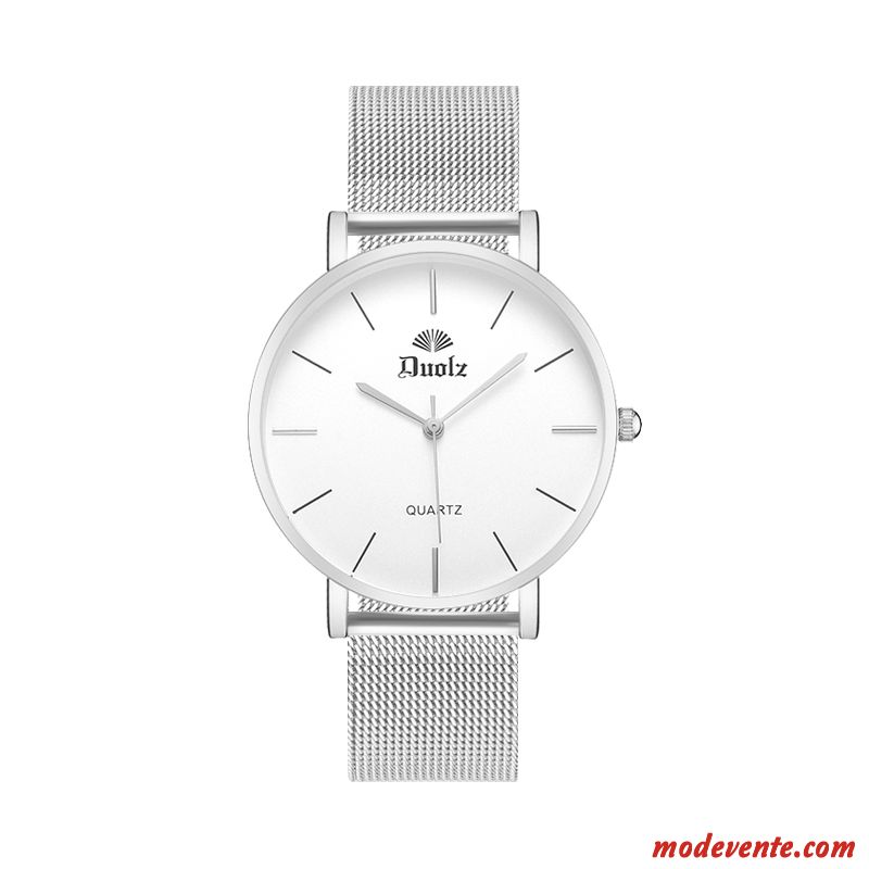 Montre Femme Simple Montre À Bracelet Très Mince Amoureux Étudiant Étanche Marron