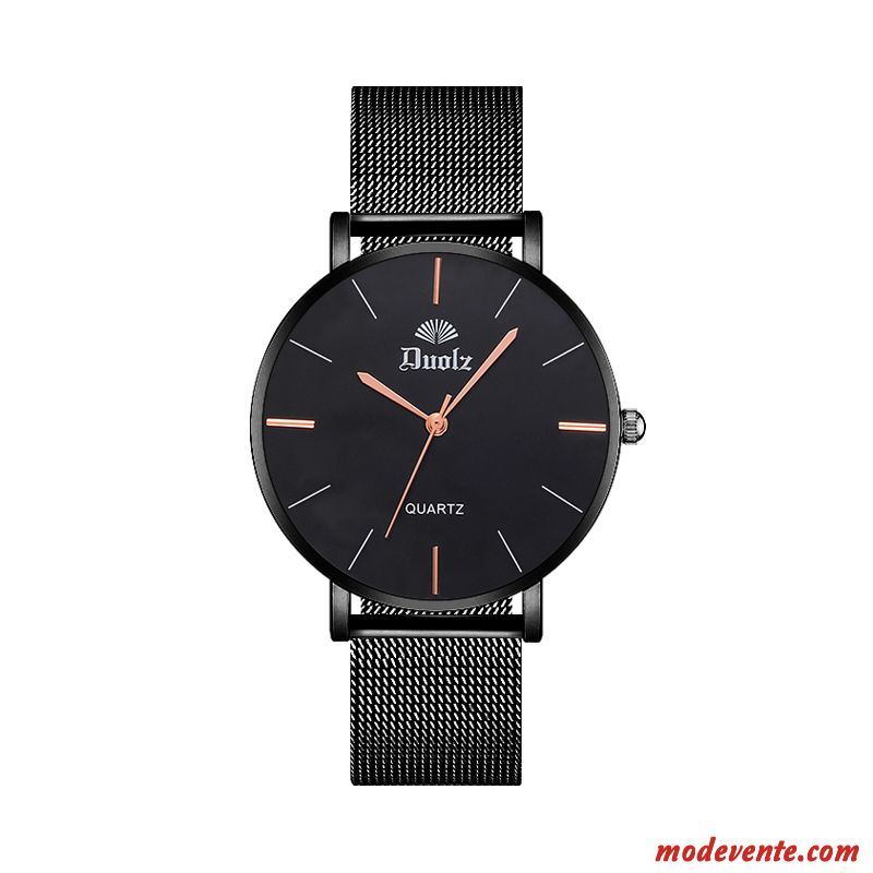 Montre Femme Simple Montre À Bracelet Très Mince Amoureux Étudiant Étanche Marron