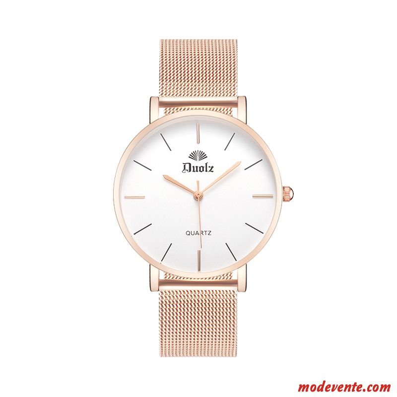 Montre Femme Simple Montre À Bracelet Très Mince Amoureux Étudiant Étanche Marron