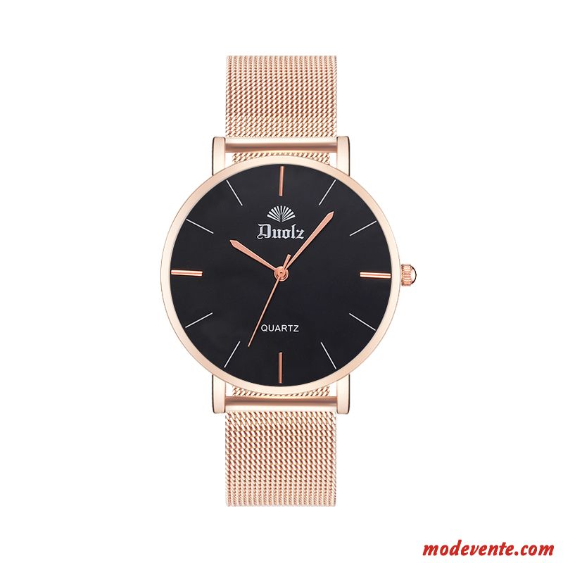 Montre Femme Simple Montre À Bracelet Très Mince Amoureux Étudiant Étanche Marron