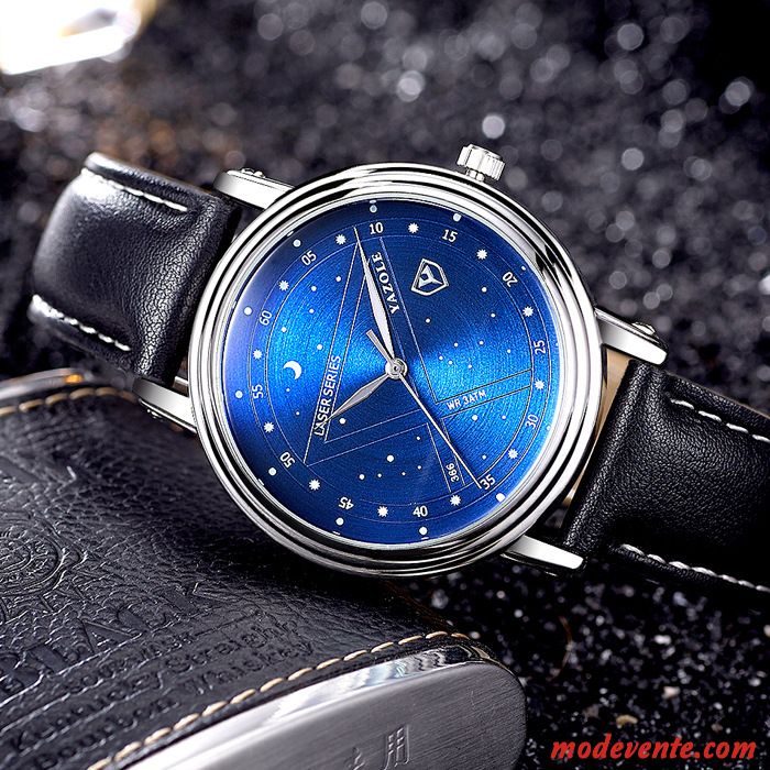 Montre Homme Loisir Montre À Bracelet Étanche Ciel Étoilé Nouvelles Arrivées Entreprise Noir