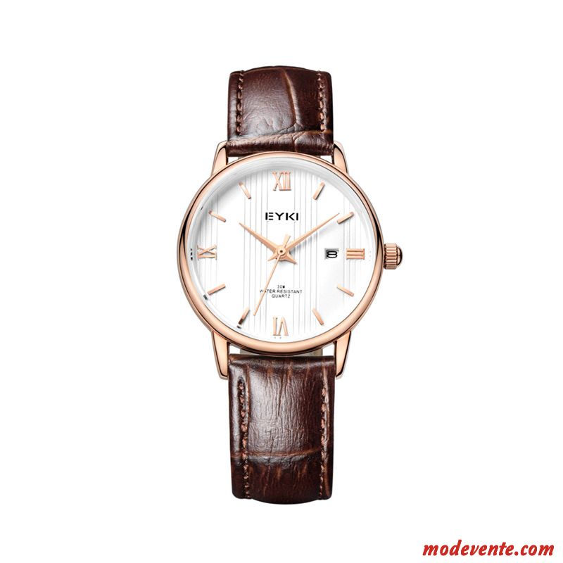 Montre Homme Loisir Personnalité Montre À Bracelet Tendance Gros Simple Blanc Or