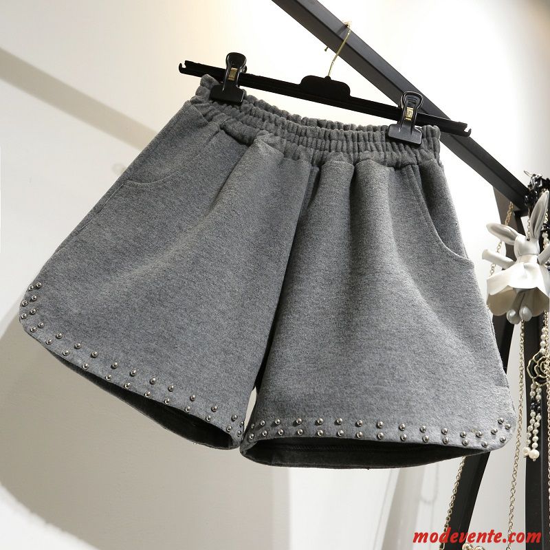 Shorts Femme Graisse Épaissir Légèrement Mince Grande Taille Outwear Gris