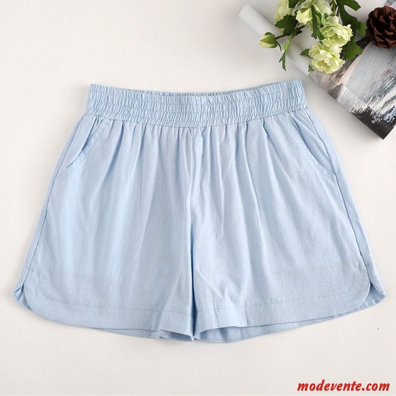 Shorts Femme Lin Mince Baggy Été Décontractée Grande Taille Vert