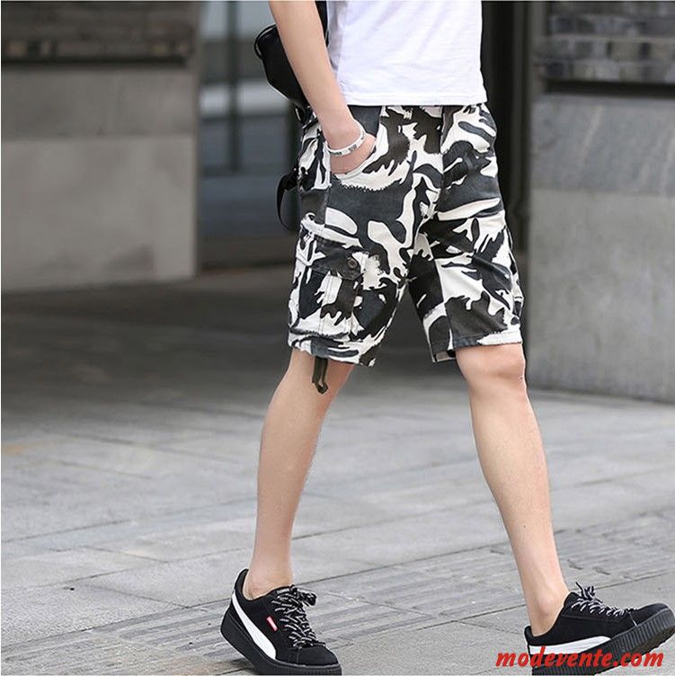 Shorts Homme Décontractée Baggy Tendance Camouflage Cinquième Pantalon Plage