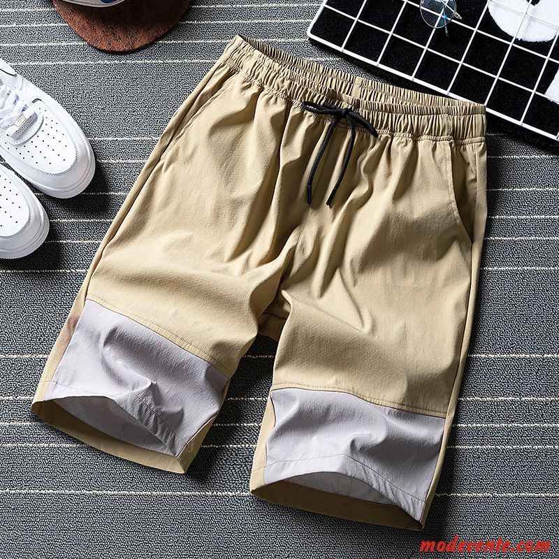 Shorts Homme Kaki Sport Séchage Rapide Cinquième Pantalon Tendance Cargo