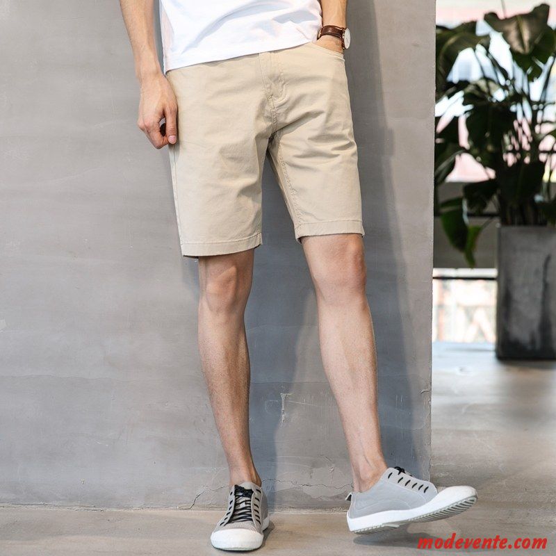 Shorts Homme Légère Baggy Été Coton Bio Extensible Cinquième Pantalon Rouge