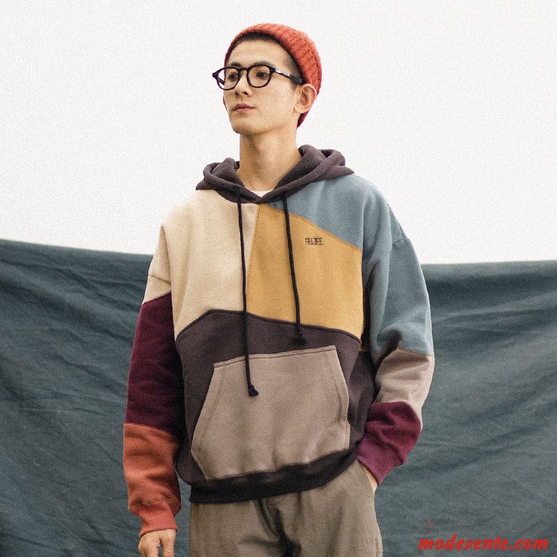 Sweat À Capuche Homme Jeunesse Manteau Kaki Pullovers Hip Hop Baggy Couleurs Mixtes