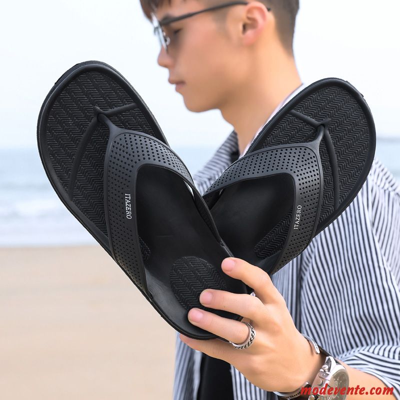 Tongs Homme Tongs Chaussons Plage Sandales Été Antidérapant Décontractée Gris