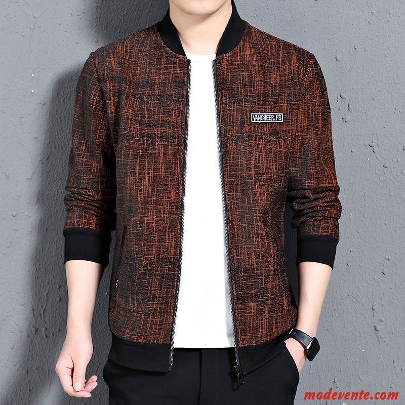 Veste Homme Beau Tendance Printemps Manteau Rouge