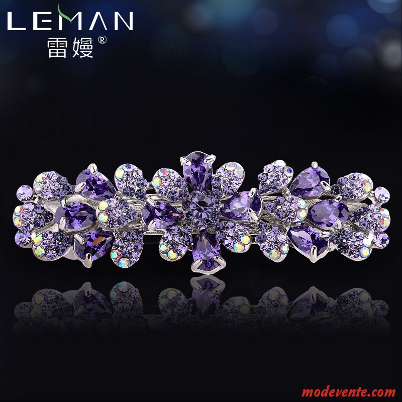 Épingle À Cheveux Femme Adulte Ornements De Cheveux Nombre Moyen Couvre-chefs Emission De Cartes Pierres De Strass Bleu Violet