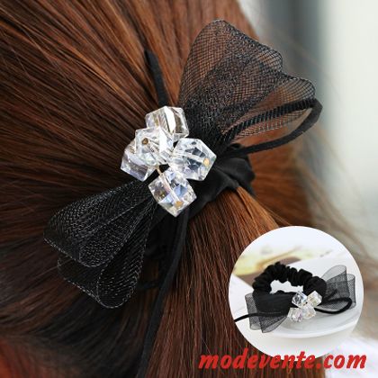 Épingle À Cheveux Femme Corde Tête Bandeau Élastique Simple Cheveux Cravate Couvre-chefs Noir