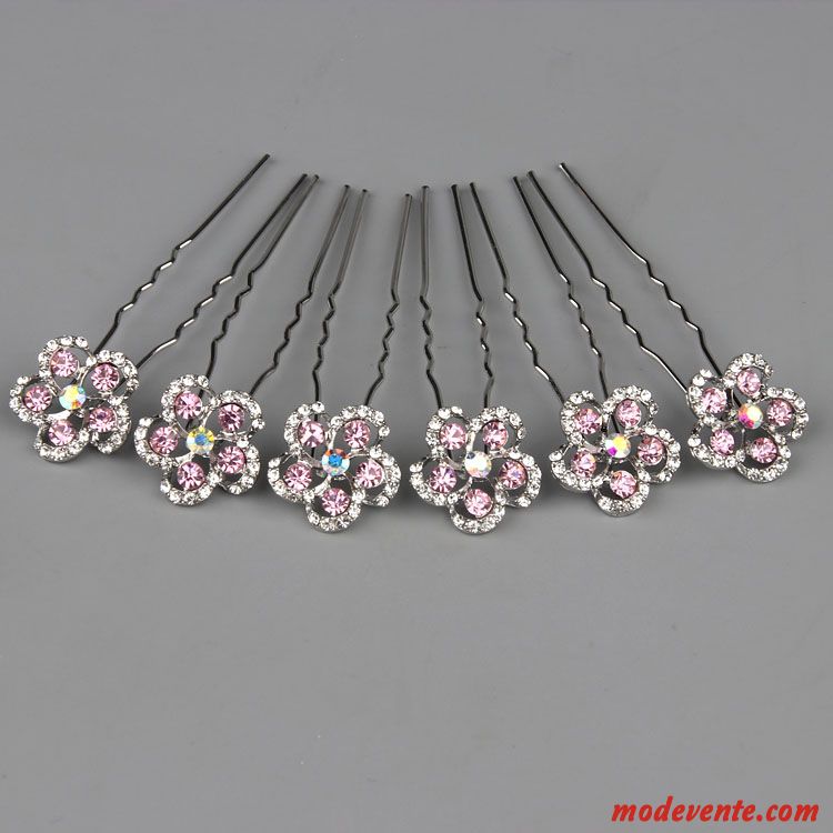 Épingle À Cheveux Femme Emission De Cartes Ornements De Cheveux Cheveux En Plaques Couvre-chefs Petit Pierres De Strass Rose