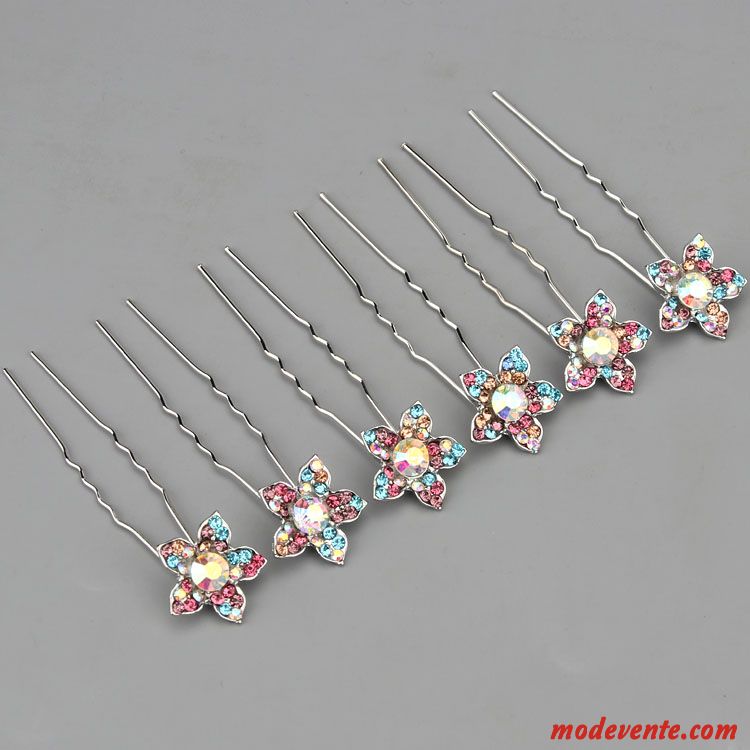 Épingle À Cheveux Femme Emission De Cartes Ornements De Cheveux Cheveux En Plaques Couvre-chefs Petit Pierres De Strass Rose