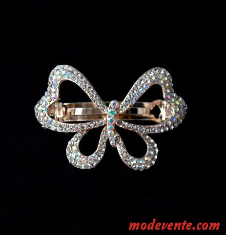 Épingle À Cheveux Femme Pince À Ressort Cœur Accessoires Emission De Cartes Frange Pierres De Strass Or