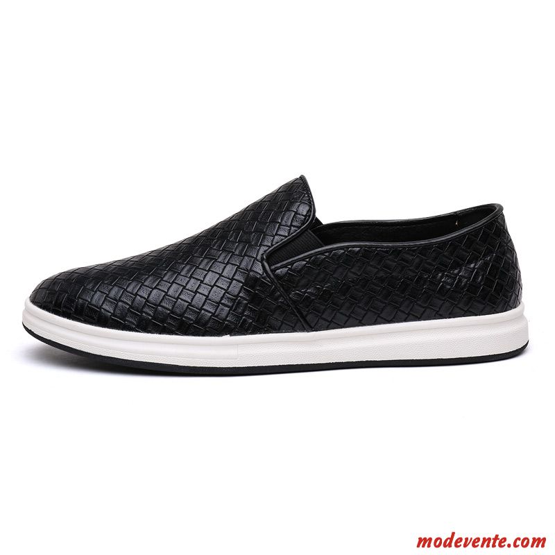 Botte Mocassin Homme Pas Cher Blanc Noir Mc22671