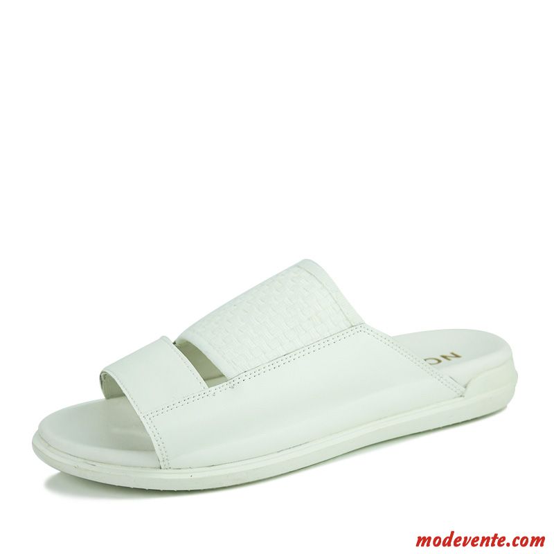 Chausson Pour Homme Soldes Tout Blanc Vert Émeraude Mc25900