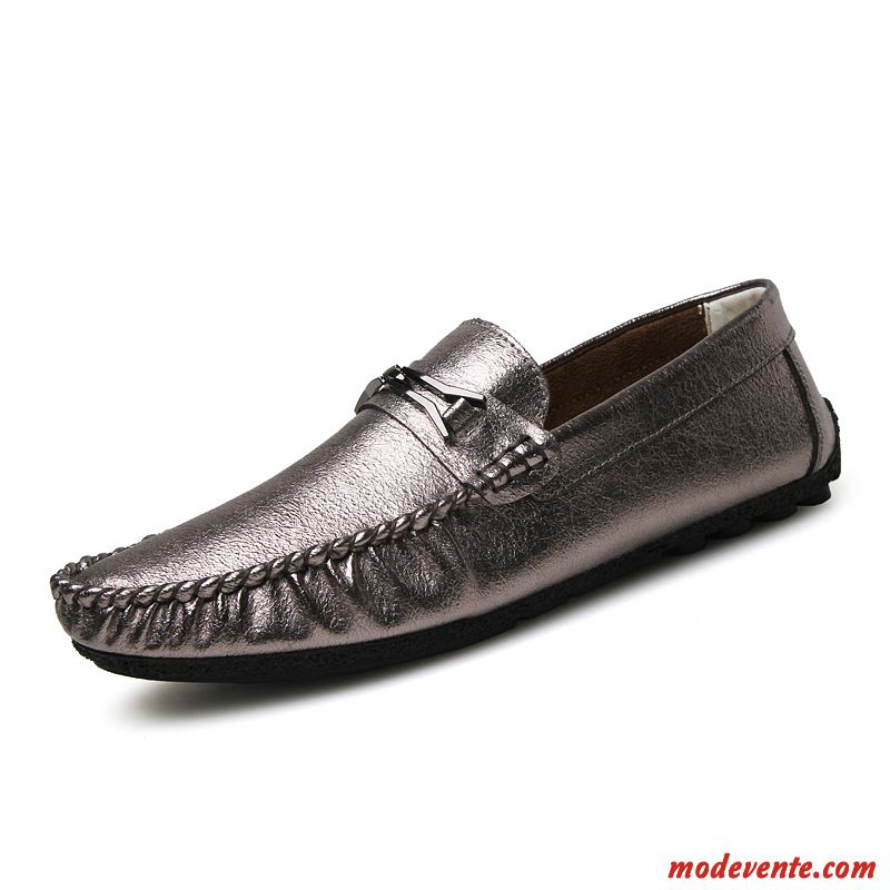 Chaussure Homme Cuir Pas Cher Gris Brumeux Gris Fumé Mc23170