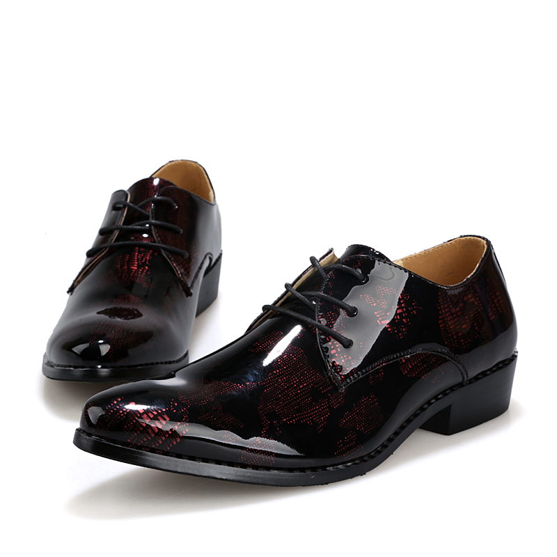 Chaussure Homme En Cuir Soldes Saumon Vin Rouge Mc24329